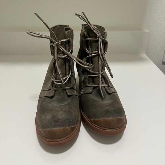 Sorel Toronto Wedge Suede Olive Green Booties Size 9 - Picture 2 of 8